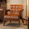 Silla Sofá de Madera Maciza Estilo Nórdico Sala de Estar Estilo Mediados de Siglo Silla Individual Cómoda Balcón del Hogar Richard Silla de Respaldo para Ocio
