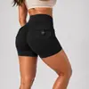 Shorts de Verano de Cintura Alta con Efecto Levanta Glúteos de Longitud Tres Cuartos para Mujer, Pantalones Deportivos de Fitness de Secado Rápido con Sensación de Segunda Piel, Pantalones Cargo fruncidos de Estilo Europeo y Americano para Realzar los Glúteos