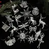 Transfronterizo Nuevo Producto Colgante de Plástico Plateado con Forma Decoración Colgante de Árbol de Navidad Brillante Galvanizado Accesorios Pequeños Adornos de Navidad en Stock