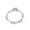 Venta Caliente Transfronteriza Pulsera Ottonbuckle para Mujer Estilo Ins Personalidad Elegante Mariposa Amor Pulsera Punk Hip-hop Pulsera