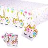Mantel de Mesa de Fiesta de Unicornio Arcoíris de Venta Caliente Fiesta Temática de Cumpleaños para Niños Decoración de Fiesta Mantel de Plástico Desechable