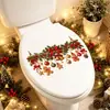 Adornos Colgantes de Navidad Hombre de Jengibre Campanas Tanque del Inodoro Pegatinas Decorativas Autoadhesivas Decoración de Atmósfera Festiva para Baño