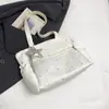Bolsa Tote de Lona com Lantejoulas em Forma de Estrela Estilo Coreano Nova Primavera, Bolsa de Ombro com Grande Capacidade, Bolsa Casual para o Dia a Dia