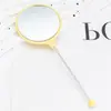 Nuevo espejo de mango con cuentas DIY portátil espejo de alta definición espejo de mano con maquillaje espejo pequeño