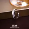 Anillo Ancho de Estrella y Luna Microincrustado de Nicho Francés Lujo Ligero Simple Minimalista Anillo Abierto Exquisita Moda Temperamento Joyería