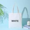 Bolsa de lona com logo estampado de cor sólida para mulheres Bolsa de compras de algodão de proteção ambiental para mulheres Bolsa de cosméticos de lona simples para estudantes mulheres