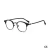 Mukoo Eyewear Marco de Gafas con Forma de Ceja Estilo Japonés Versátil Marco de Gafas Redondo Retro Personalidad Sin Graduación para Hombres y Mujeres