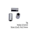 11X5.7X5.7Mm 1g Plata Antigua Brillante Tubo Cilíndrico Cuentas Cuentas con Agujero Grande Cuentas Espaciadoras