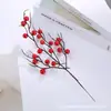 Frutas Vermelhas e Bagas Decorativas para Chá de Casa Nova, Frutas Wintergreen para Decoração de Casa, Arranjos de Flores para Sala de Estar, Flores Artificiais Atacado
