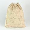 Bolsa de almacenamiento para ropa interior, artículos diversos, bolsa de regalo para viajes, con bolsillo con cordón de algodón y lino impreso de fábrica