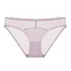 Calcinha estilo francês feita de tule leve com acabamento em renda lisa, forro respirável de algodão puro, calcinha de triângulo de cintura baixa