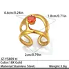 Anillo de Acero Inoxidable con Circonita Transfronterizo, Anillo Irregular de Lujo Ligero de Acero de Titanio de Gama Alta Incrustado con Diamantes, Anillo Abierto Hueco para Mujer