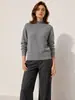 Suéter de Cachemira Tejido de Punto con Cuello Semialto para Mujer, Otoño/Invierno 2026, Suéter de Lana de Manga Larga de Capa Base Engrosada