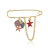Elementos Oceánicos Ballena Concha Perla de Imitación Broche Pin de Cintura Creativo Exquisito DIY Ropa Bolsas Accesorios
