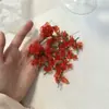 Brincos de franja longa de flor tecidos à mão Brincos de flor exagerados europeus e americanos brincos ins para mulheres