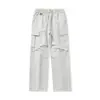 Pantalones de Trabajo de Alta Gama para Hombre Primavera y Otoño 2025, Estilo Americano Moderno Deportivos Casuales para Senderismo Largos, Algodón Negro y Gris