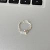 Anillo abierto de flor rosa estilo dulce, fresco y frío, plata rota, temperamento femenino, dulce, fresco, moda, combinable, anillo abierto