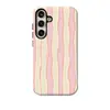 Funda Popular Transfronteriza de Película Rayada Rosa y Blanca Dos en Uno Adecuada para Apple 17 Pro Max, Samsung, Google, Xiaomi