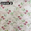 Nuevo en Stock Tela de Poliéster Ligero Rosa Claro con Diseño de Flores de Vid, Hojas Verdes y Estampado Floral para Ropa de Mujer y Niños, Materiales para Faldas y Tops