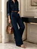 Pantalones vaqueros de pierna ancha en lavado oscuro estilo europeo y americano con bolsillos y cremallera, pantalones largos casuales de tiro medio para mujer, adecuados para todas las estaciones
