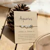 Pulsera más vendida transfronteriza de Amazon con los Doce Signos del Zodíaco, Piedras Naturales Irregulares, Pulsera de Cartón Tejida a Mano