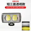 Luzes curtas de perspectiva luminosa de três lados, holofotes de motocicleta, faróis modificados integrados de longe e de perto, destacam luzes elétricas
