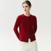 Cardigã de malha 100% cashmere, gola redonda, trança, botões combinando, cor sólida, suéter de malha trançada outono/inverno, cardigã de malha