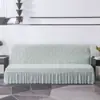 Funda de sofá elástica sin brazos, con ribete jacquard de cobertura total, funda para sofá cama plegable, adecuada para todas las estaciones, funda protectora a prueba de polvo