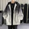Suéter con capucha de punto cárdigan para hombre diseño primavera y verano gradiente abrigo moda INS estilo Hong Kong holgado casual chaqueta