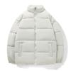 2023 Invierno nuevo abrigo acolchado de algodón para hombre con cuello alto estilo Hong Kong juventud color sólido simple suelto pan abrigo acolchado de algodón hombres
