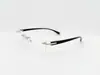 Bl Borde Cortado en Diamante Cómodo Agujero Único Tornillo Templo Derecho Armazón de Gafas Sin Montura para Hombre Fabricante de Danyang Venta al por Mayor 58026