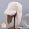 Novo chapéu de proteção auricular quente estilo coreano, chapéu de lã Lei Feng feminino, forrado de lã, para equitação, esqui, nordeste, à prova de vento, chapéu de algodão à prova de frio