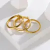 Aliexpress Wish Popular Acero Inoxidable Oro 18K Brillante Liso Anillo Ins Personalizado Creativo Simple Anillo al por Mayor