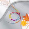 Cadena para Gafas con Letras de Color Puro, Corazón, Perlas de Arroz, Cadena de Gafas para Mujer de Doble Uso, Cordón para Gafas Antirrobo