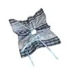 Tono Azul Arándano Estilo Académico Cuadros Encaje Lazo Círculo Intestinal Grande Cuadrado Anillo para el Cabello Todo Combinación Bola Cabeza Goma Tendón Cuerda para el Cabello