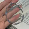 Anel Trançado de Prata Esterlina S925 Artesanato Italiano Design de Nicho Simples e Fashionável Estilo Meio Século Pulseira Geométrica Ondulada