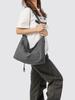 Bolsa Transversal de Lona Casual Estilo Japonês Feminina 2025 Novo Estilo Simples Grande Capacidade Bolsa de Ombro Design Exclusivo Bolsa para o Dia a Dia