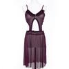 Nova primavera e outono sexy sling europeu e americano atraente saia curta cintura oca malha renda lingerie sexy feminina 8163