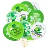Balões para Festa Tema Trevo Verde Dia de São Patrício Festival Irlandês Chapéu Verde Balões de Látex Trevo de Quatro Folhas