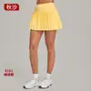 Falda deportiva de otoño de cintura alta transpirable, que cubre la cadera, adelgazante, para fitness al aire libre, falda de tenis, falda de yoga anti-exposición 8181