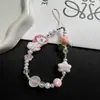 Correa de teléfono de elefante de dibujos animados a cuadros con cuentas para verano, llavero de cámara ccd, colgante para bolso, pulsera ant pperdida