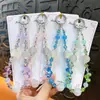 Cadena de llavero de cuentas de colores con luz UV creativa para teléfono móvil, colgante lindo para bolso, accesorios para funda de teléfono móvil, venta al por mayor