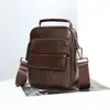 Bolso de hombro pequeño Marente de cuero genuino para hombre, bolso cruzado vertical de piel de vaca versátil casual de alta gama