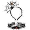 Set de Diadema y Collar para Halloween, Diadema de Telaraña, Accesorios Festivos para Fiesta, Pasadores, Accesorios Populares para el Cabello para Tomar Fotos