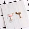 Acessórios de joias estilo coreano DIY K ouro gota de óleo liga pequeno pingente pingente de pulseira gota de óleo garrafa de vinho taça de vinho Marshmallow