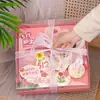5.12 Caja de Empaque para Cupcakes del Día de la Enfermera Caja de Empaque para Postres Ángel Blanco Felices Fiestas Tarjeta Decorativa de Inserto