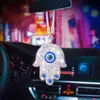 Pingente de Mão de Fátima para Carro Pingente de Retrovisor Pingente de Cristal Olho Mágico Decoração de Palma Hamsá