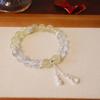 Pulsera de cristal natural de 10 mm al por mayor, con colgante de calabaza de circón hueco y fresa, estilo chino.