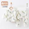 Conjunto de Bebé Estilo Qing de Cintura AltaAcolchado de Tres Capas de Algodón Calidez Clase A Ropa de Primavera y Otoño para Recién Nacidos para Niños y Niñas Traje de Gateo para Bebé