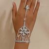 Pulsera de dedo de diamantes de imitación de moda transfronteriza, pulsera de personalidad exagerada, diseño de moda brillante, joyería de pulsera para damas